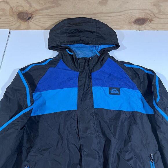 Vintage Lonsdale London Black Blue Full Zip Windbreaker Jacket Men's Size Small - Picture 5 of 10